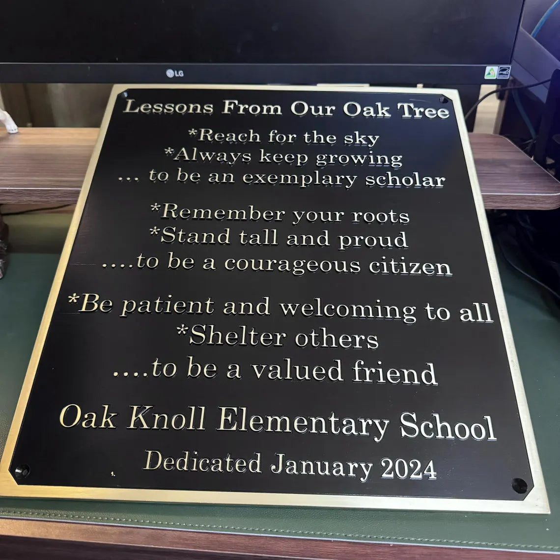 Cast Brass custom signs & plaques - unlacquered wall plaque - Customized gift plaques - Custom size plaques - custom language decor sign