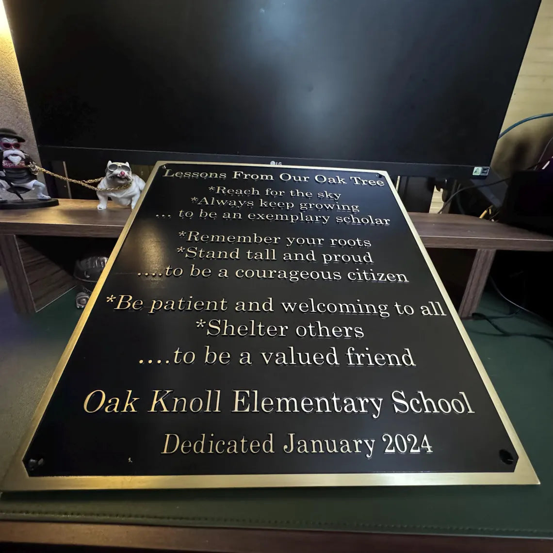 Cast Brass custom signs & plaques - unlacquered wall plaque - Customized gift plaques - Custom size plaques - custom language decor sign