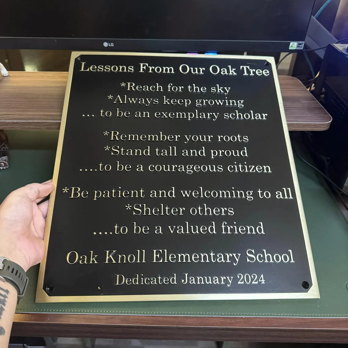 Cast Brass custom signs & plaques - unlacquered wall plaque - Customized gift plaques - Custom size plaques - custom language decor sign