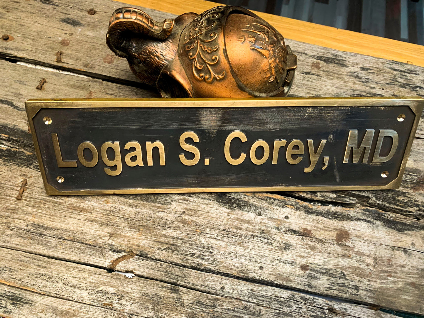 Custom Cast Brass door signs & plaques - Custom language plaques - Custom size plaques - Custom name signs - brass gold finish wall plaques