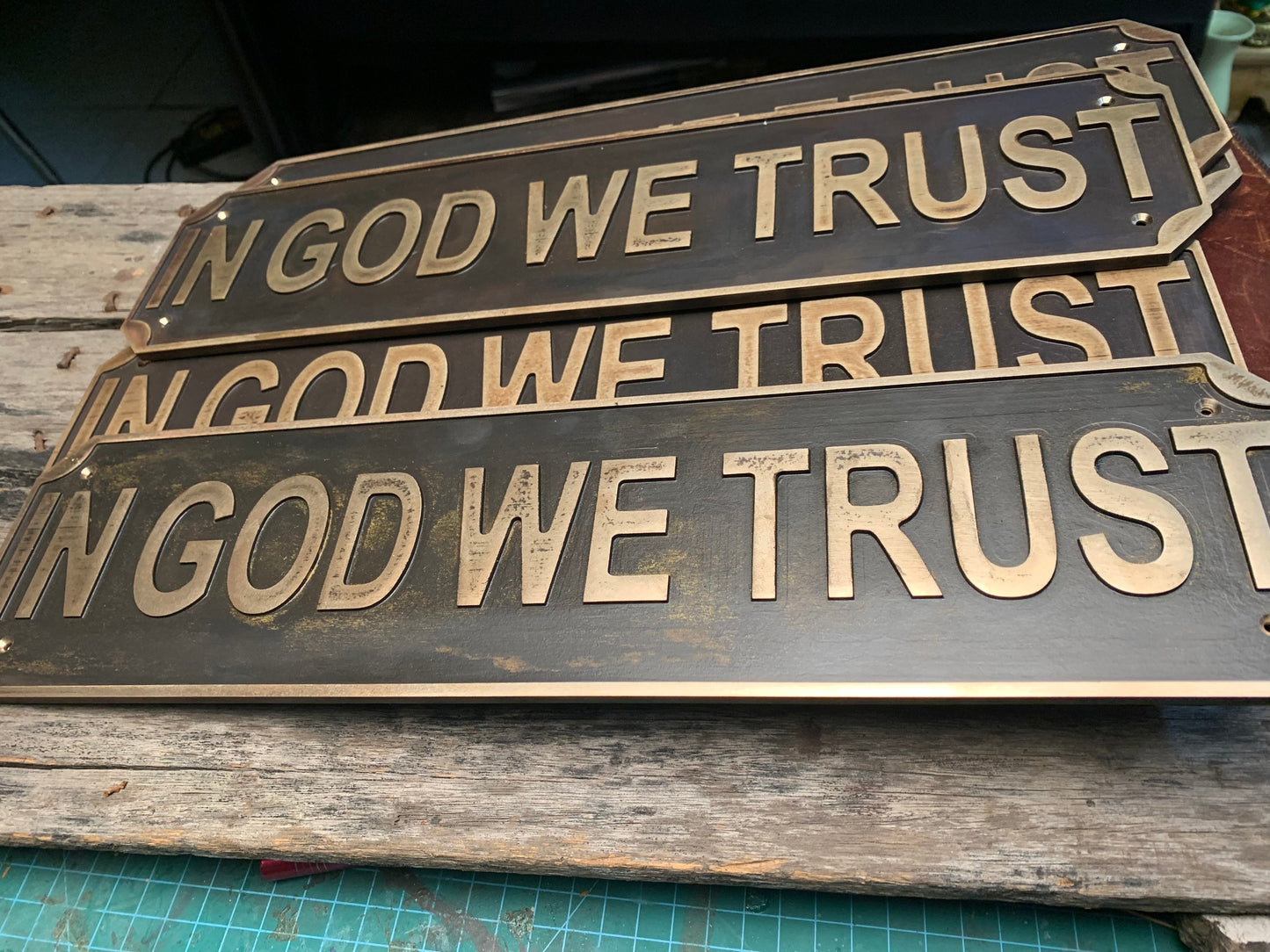 Cast bronze vintage signs & plaques - Address plaque for professional place, Custom name antique wall signs, Bronze wedding anniversary gift