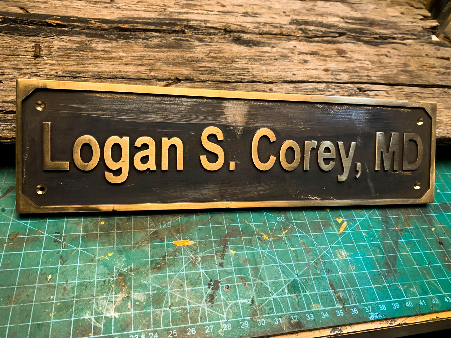 Custom Cast Brass door signs & plaques - Custom language plaques - Custom size plaques - Custom name signs - brass gold finish wall plaques
