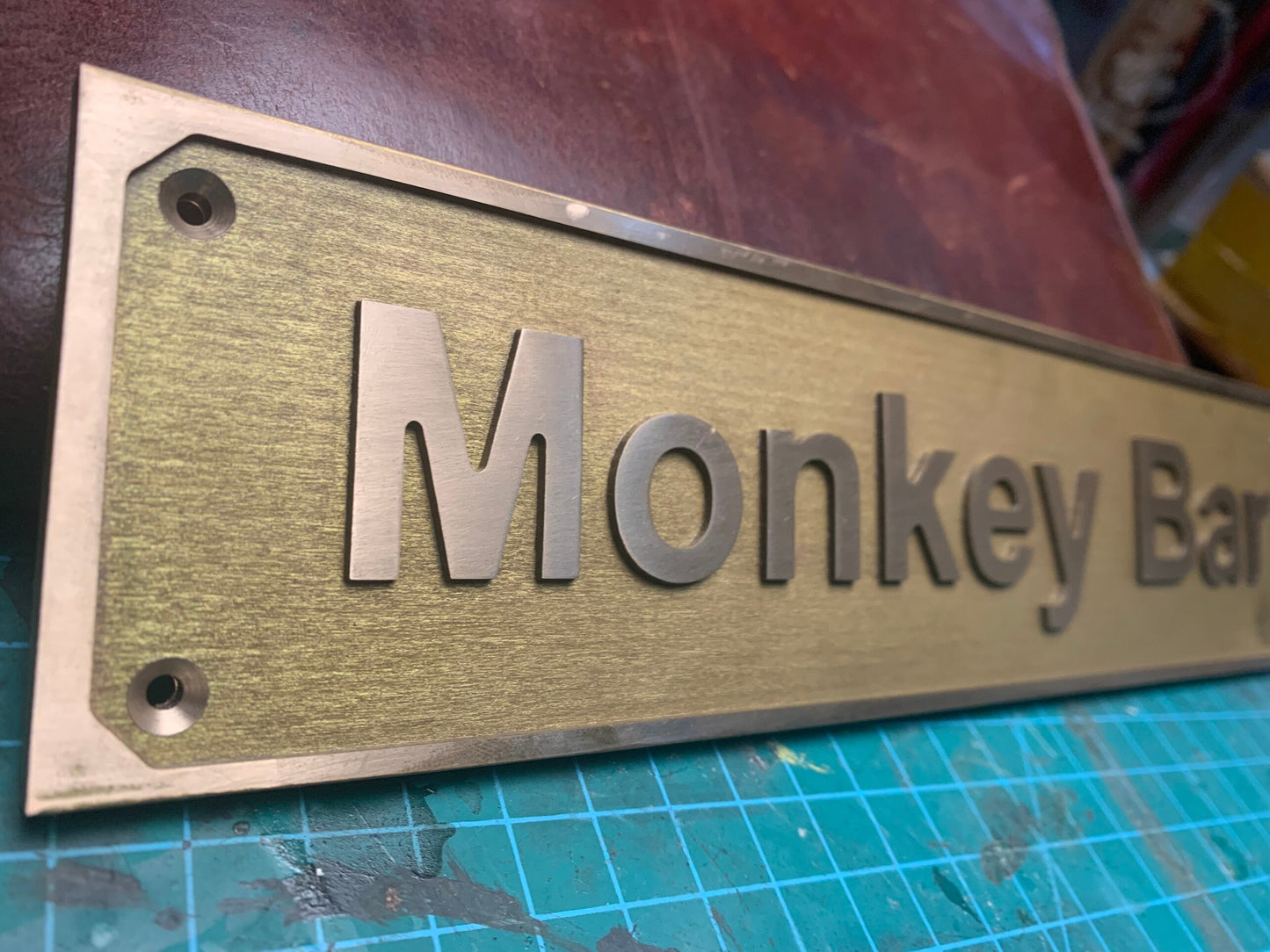 Custom Brass door signs & plaques - Custom language plaques - Custom size plaques - Custom name signs - brass gold finish wall plaques