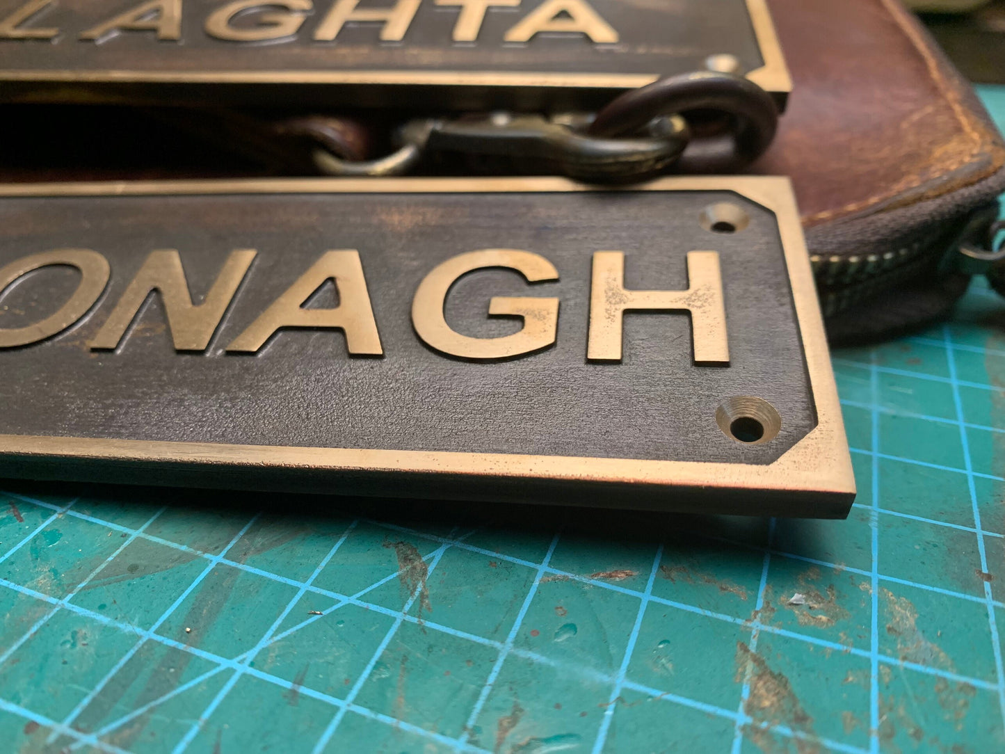 Brass neck sign,Custom date sign - Customized Cast brass Door wall sign & Plaques,Custom size plaques - Est sign