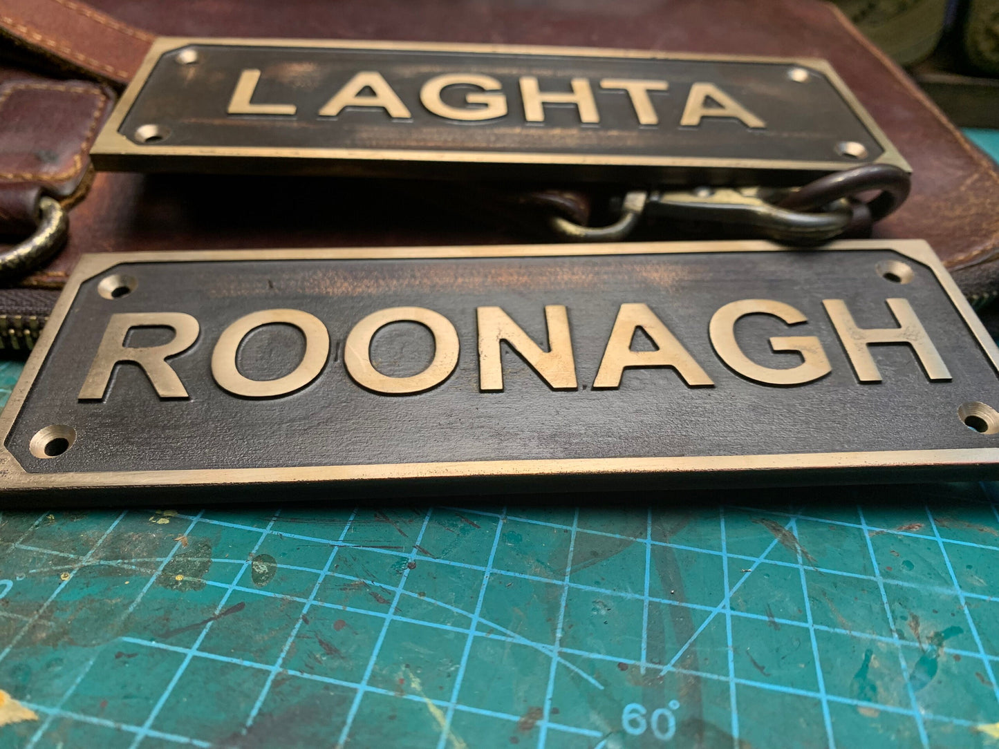 Brass neck sign,Custom date sign - Customized Cast brass Door wall sign & Plaques,Custom size plaques - Est sign
