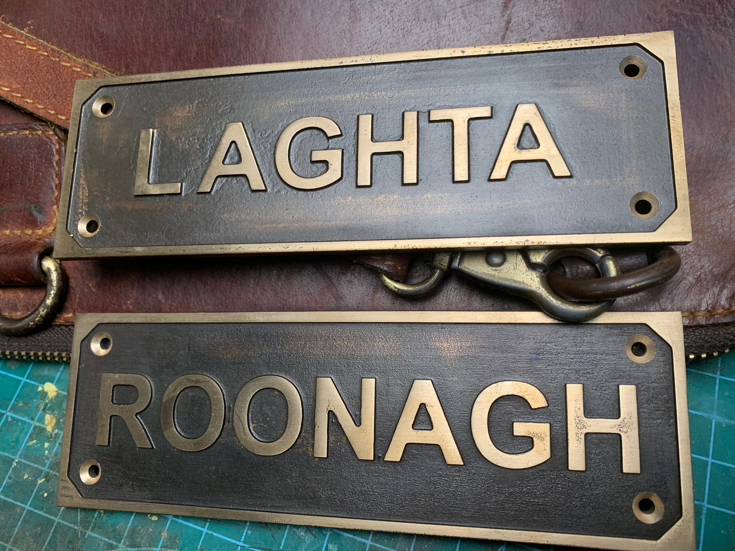 Brass neck sign,Custom date sign - Customized Cast brass Door wall sign & Plaques,Custom size plaques - Est sign