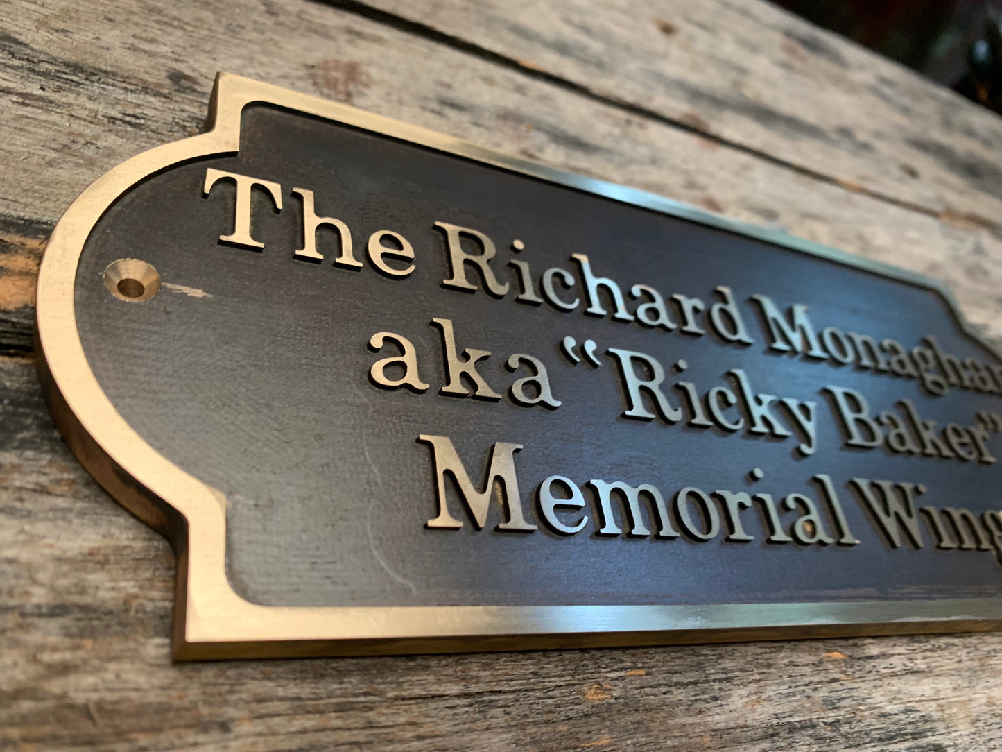 Cast Brass custom door signs & plaques - Custom language plaques - Custom name signs - Brass Plate - Oval Plaques with black background