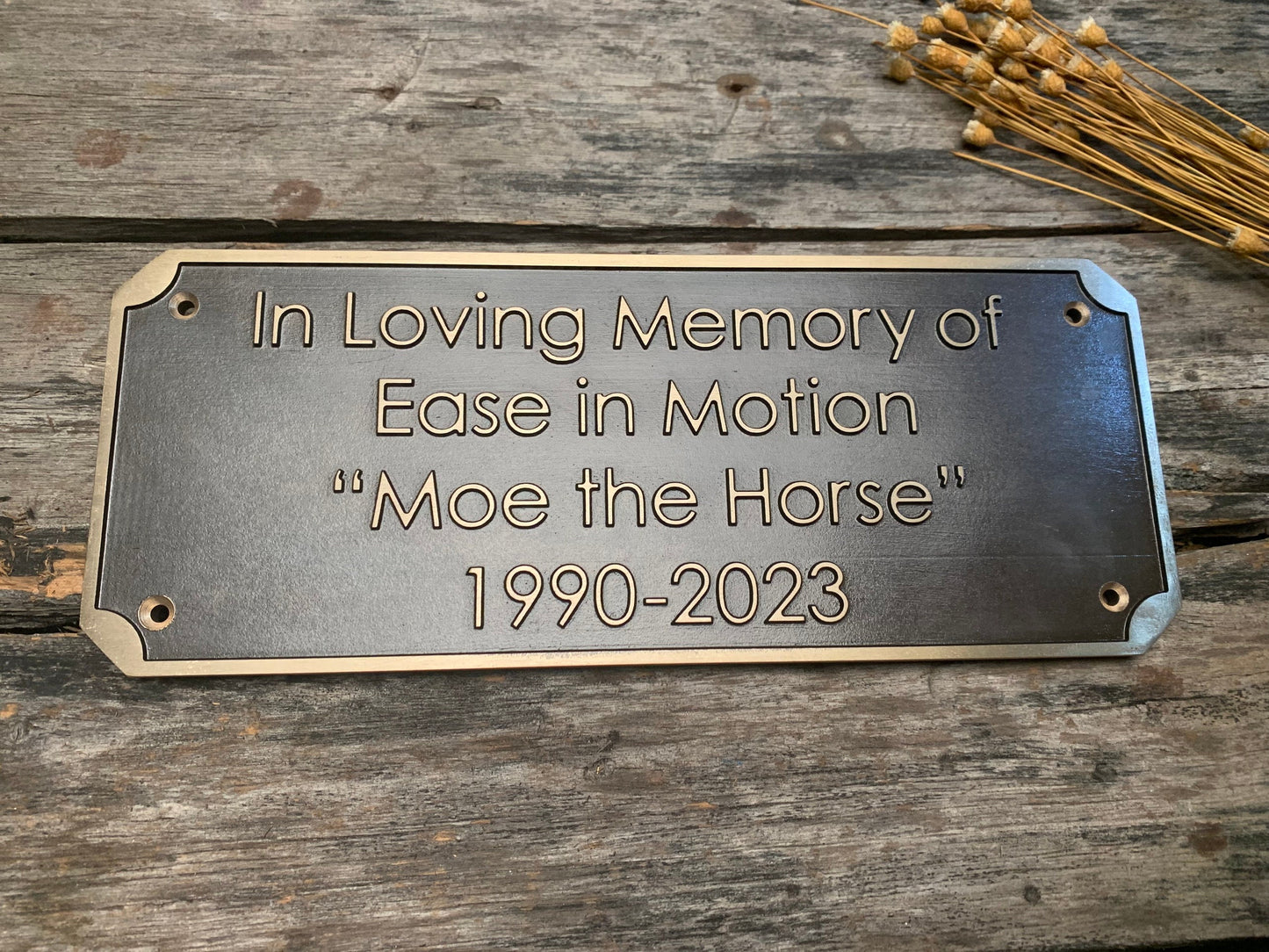 Cast Bronze Metal Custom Personalised logo Rectangle House Address Plaque Door Sign Number Name - Various sizes