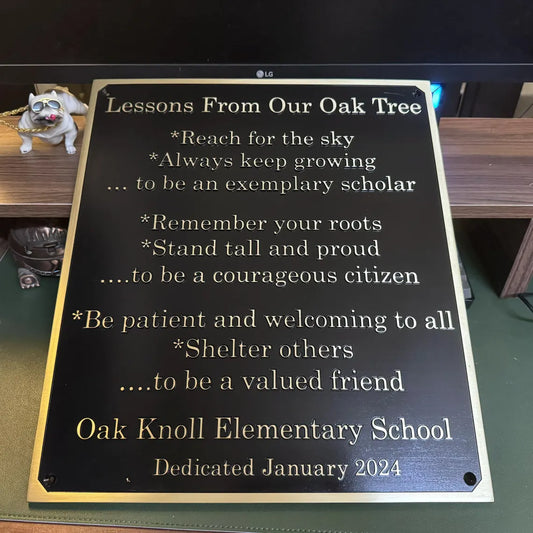 Cast Brass custom signs & plaques - unlacquered wall plaque - Customized gift plaques - Custom size plaques - custom language decor sign