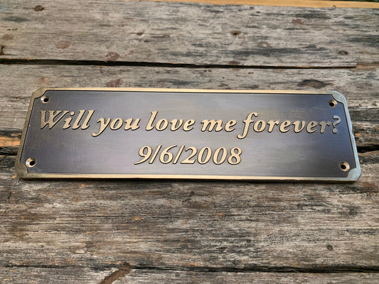 Cast Brass customized plaques - Custom gift signs - Special unique gift - Anniversary gift - Birthday gift - Christmas gift - holidays gifts